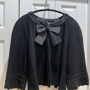 St. John shrug-style cardigan sweater with bow